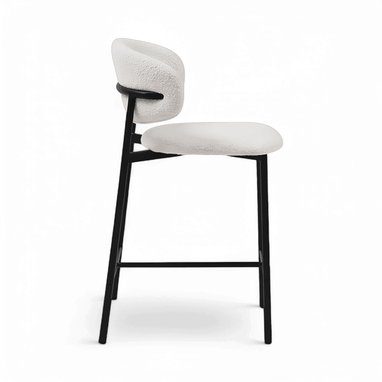 Tabouret de bar Zoya Boucle blanche