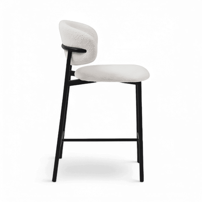 Tabouret de bar Zoya Boucle blanche