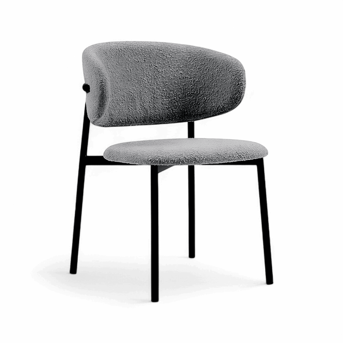 Chaise de salle à manger Zoya grise bouclée
