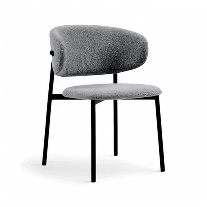 Chaise de salle à manger Zoya grise bouclée