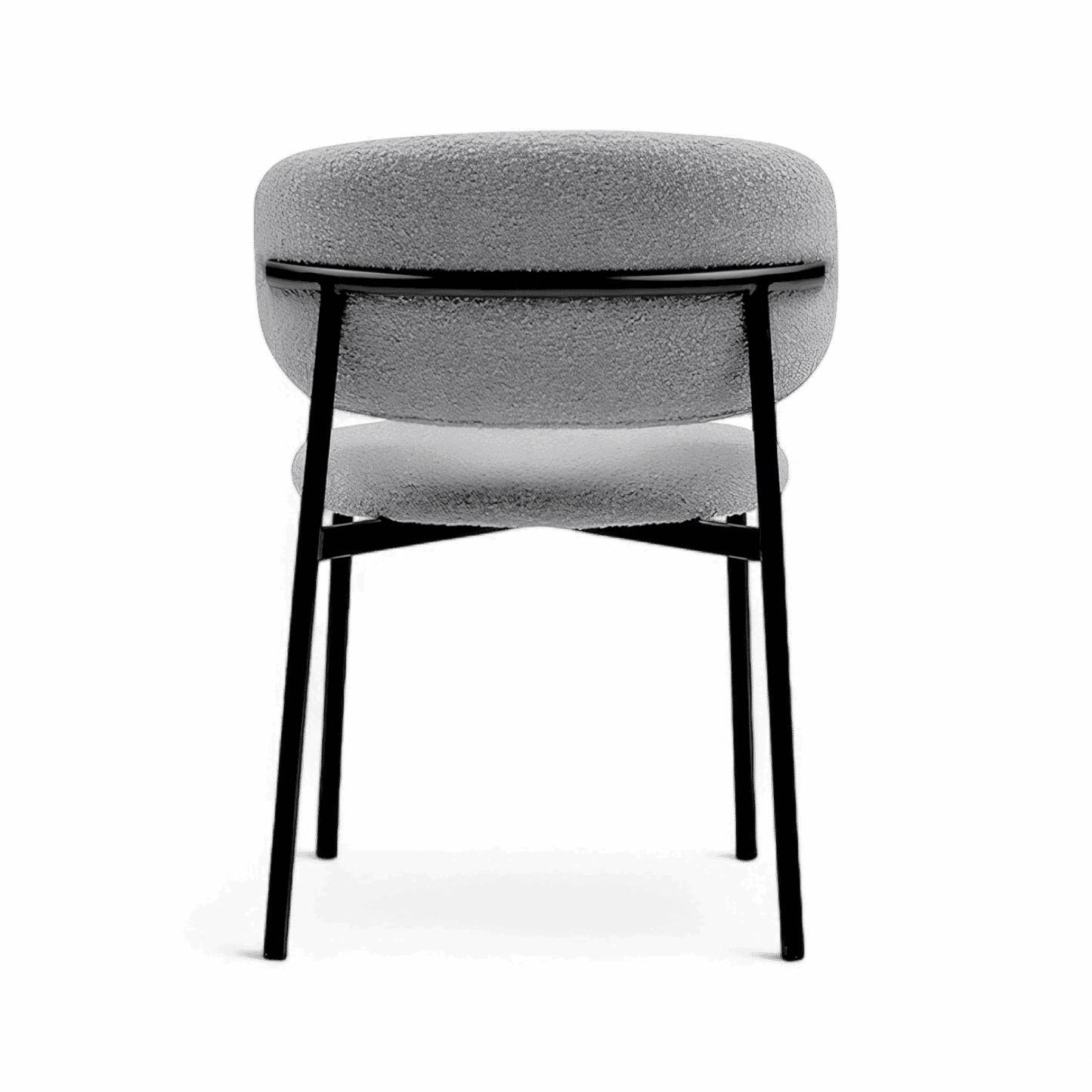 Chaise de salle à manger Zoya grise bouclée