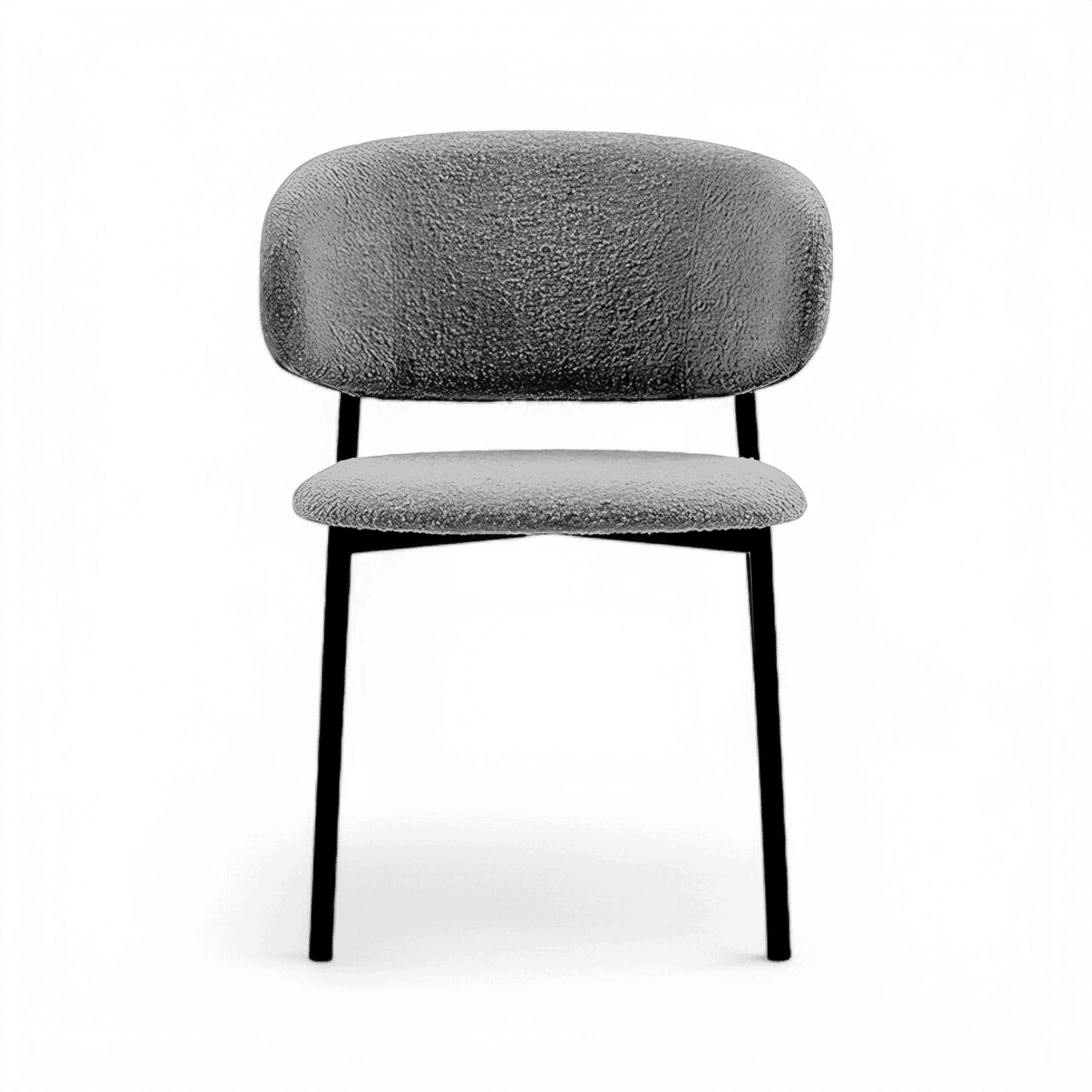 Chaise de salle à manger Zoya grise bouclée