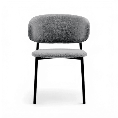 Chaise de salle à manger Zoya grise bouclée
