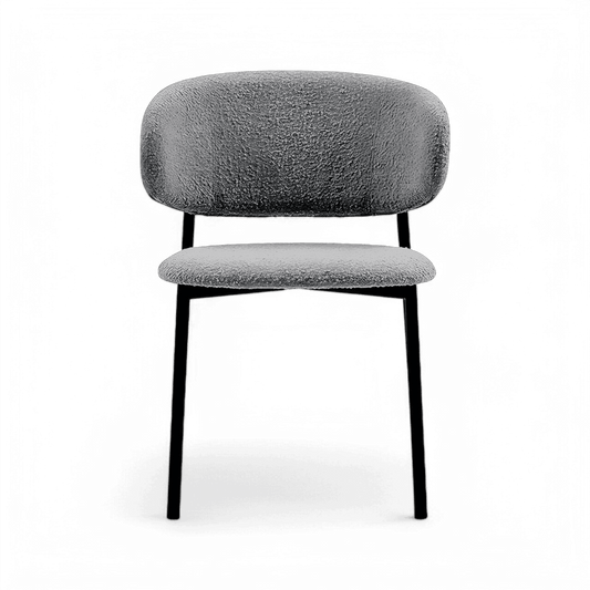 Chaise de salle à manger Zoya grise bouclée