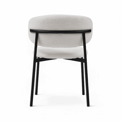 Chaise de salle à manger Zoya Boucle blanche
