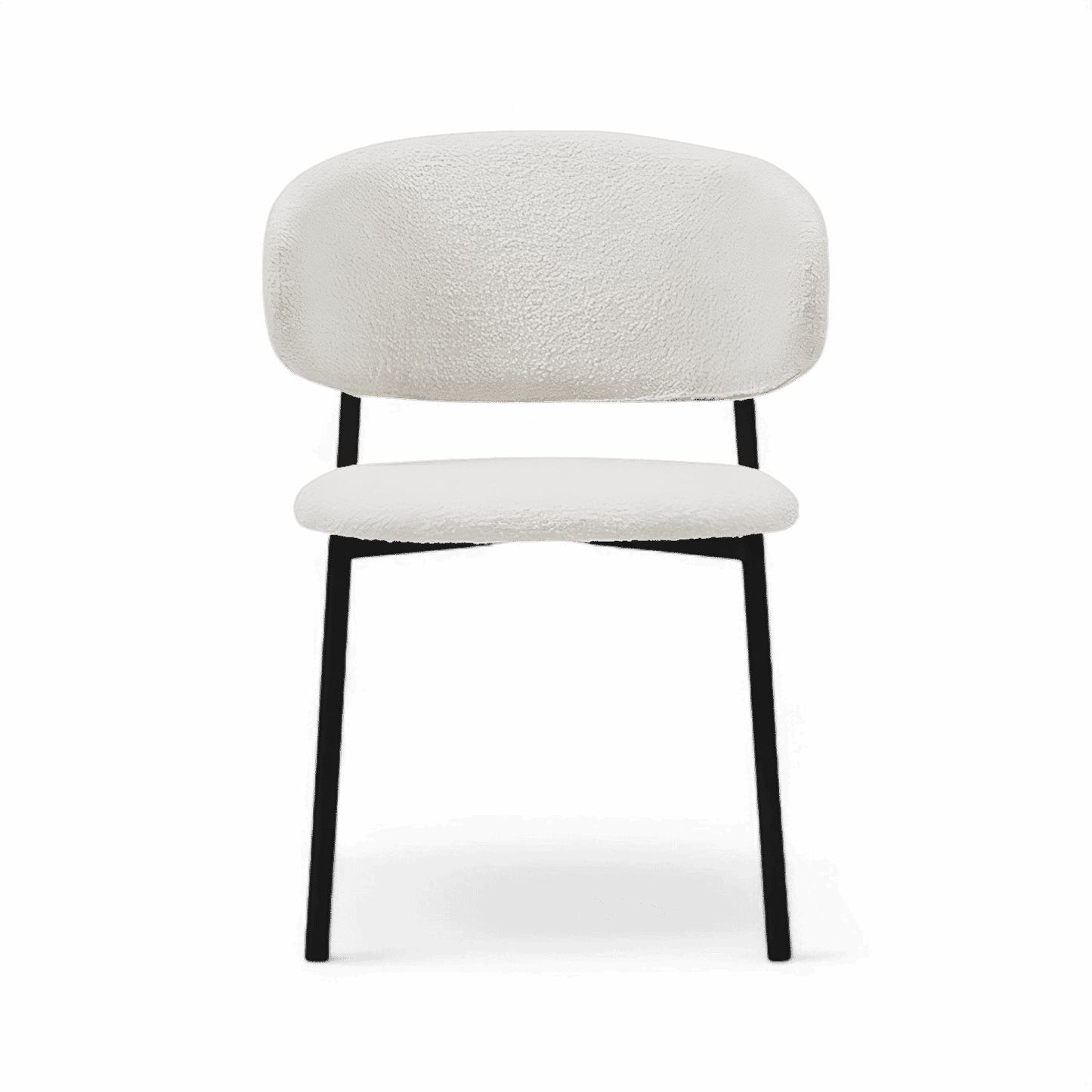 Chaise de salle à manger Zoya Boucle blanche
