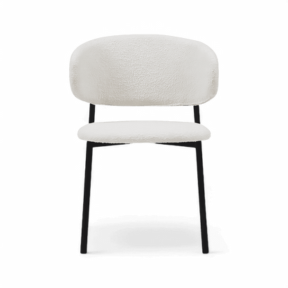 Chaise de salle à manger Zoya Boucle blanche