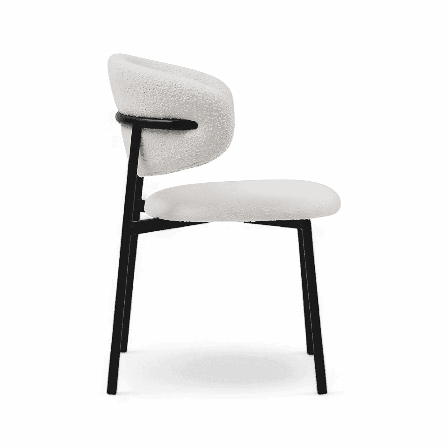 Chaise de salle à manger Zoya Boucle blanche